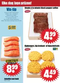 Dirk folder week 40 Pagina 6: Steaks à la minute black pepper coffee €4,99, Kipburgers, kip krokant- of kipschnitzels €4,49