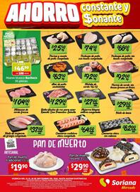 Folleto Soriana Mercado Página 2: Camarón chico sin cabeza €8.200,00, Milanesa de cerdo fresca €10.400,00