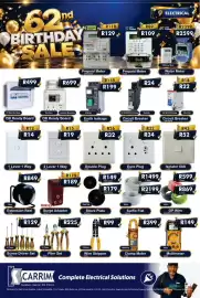 K Carrim catalogue Page 9: DB Ready Board €699,00, Zytec Circuit Breaker €18,00