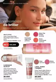 Catálogo Avon Página 22: Origen - iluminador glow up €6.900,00, Avon - labial, rubor y sombra €6.800,00