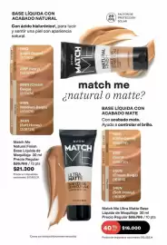 Catálogo Avon Página 46: Avon - match me natural finish base líquida de maquillaje 30 ml €21.300,00