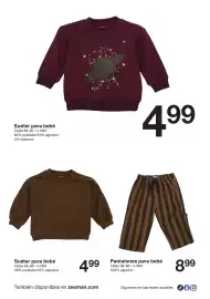 Catálogo Zeeman Página 4: Suéter para bebé €4,99, Pantalones para bebé €8,99