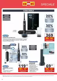 Volantino Comet Pagina 16: Oral-B spazzolino elettrico IO6S €59,99, Panasonic idropulsore EW-DJ66-A303 €34,99