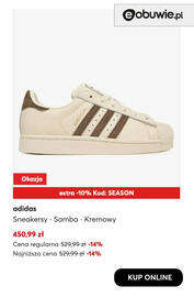 Eobuwie gazetka Strona 10: Sneakersy Samba kremowy Adidas €450,99