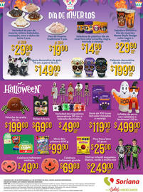 Folleto Soriana Mercado semana 39 Página 8: Winis Mix piñatera €99,90, Inflable de perro con calabaza o fantasma €499,00