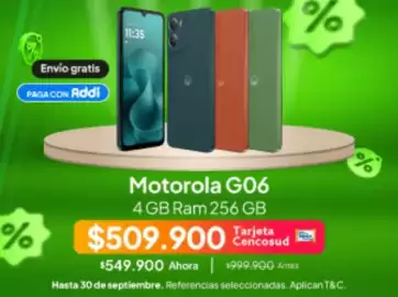Catálogo Jumbo Página 10: Motorola - g06 4 gb ram 256 gb €509.900,00