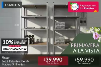 Catálogo Constructor Sodimac Página 4: Metal - set 2 estantes / madera 5 nivellles €59.990,00