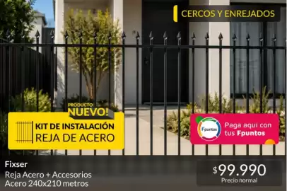 Catálogo Constructor Sodimac Página 9: Reja acero + accesorios acero 240x210 metros €99.990,00