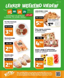 Poiesz folder week 40 Pagina 39: Pinsa caprese, prosciutto of spinata romana €4,50, Ananas, mango of watermeloen €2,50