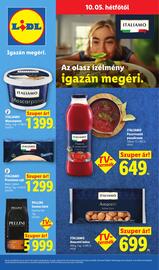 Lidl akciós újság hét 40 Oldal 84: ITALIAMO Amaretti keksz €699,00, PELLINI Szemes kávé €5.999,00
