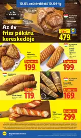 Lidl akciós újság hét 40 Oldal 2: Durumkifli €169,00, Bajor stílusú bagett €299,00