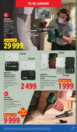 Lidl akciós újság hét 40 Oldal 21: PARKSIDE Bontókalapács €29.999,00, PARKSIDE Fúrószár- / bit-csavarozó készlet €1.999,00