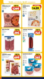 ALDI akciós újság hét 40 Oldal 34: ENJOY FREE Margherita Pizza €1.439,00, Lángolt kolbász €749,00