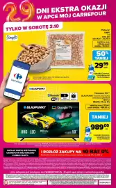 Carrefour Market gazetka tydzień 40 Strona 6: Pistacje Simpl €29,99, Telewizor 50 Blaupunkt 50UGC5501/00S €989,00