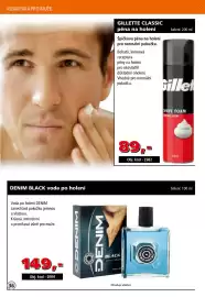 Efekt leták Strana 38: Denim black voda po holení €149,00, Gillette pěna na holení €89,00