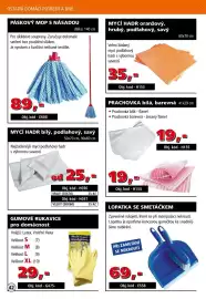 Efekt leták Strana 44: Mycí hadr bílý podlahový savý €25,00, Páskový mop s násadou €89,00