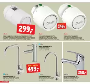 Jem & fix tilbudsavis uge 40 Side 10: HÅNDVASKARMATUR €499,00, TERMOSTATFØLER RA/VL €249,00