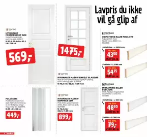Jem & fix tilbudsavis uge 40 Side 6: HVIDMALET FORMPRESSET DØR €569,00, FOLDEDØR €449,00