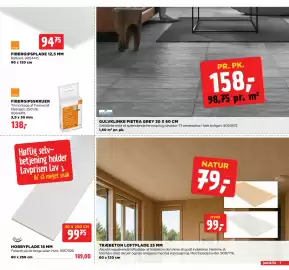 Jem & fix tilbudsavis uge 40 Side 7: GULVKLINKE PIETRA GREY 30 X 60 CM €158,00, FIBERGIPSPLADE 12,5 MM €94,75