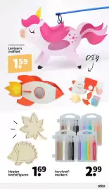 Wibra folder Pagina 17: Acrylverf-markers €2,99, Houten herfstfiguren €1,69