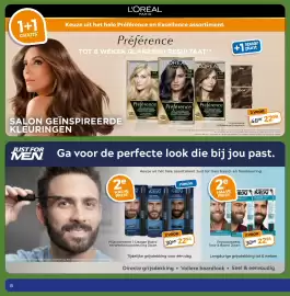 Trekpleister folder Pagina 8: Just for men 1-daagse baard en wenkbrauwkleuring zwart €22,94, L'Oréal Paris Préférence €2,99