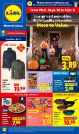 Lidl weekly ad week 40 Page 1: Frozen chicken meal €3,50, Ernesto cast iron fry pan €10,99