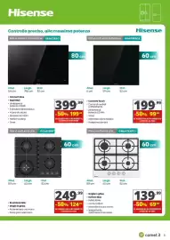 Volantino Comet Pagina 5: Piano gas in vetro nero €124,99, Forno a induzione Hisense €199,99