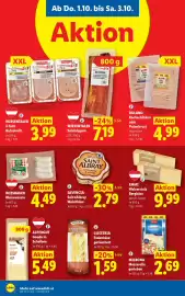 Lidl Flugblatt woche 40 Seite 10: Wiesentaler €3,99, Dulano Kochschinken oder Putenbrust €4,99