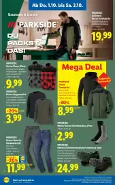 Lidl Flugblatt woche 40 Seite 24: Parkside Herren Fleece-Weste €9,99, Parkside Herren Langarmshirt €3,99