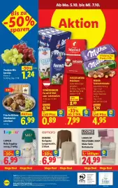 Lidl Flugblatt woche 40 Seite 31: Trauben Mix kernlos €1,24, Frische Hühner Oberkeulenschnitzel €6,99