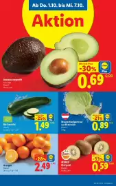Lidl Flugblatt woche 40 Seite 40: Avocado vorgereift €0,69, Bio Zucchini €1,49