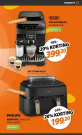 Expert folder week 40 Pagina 11: Philips airfryer | NA552/00 dual basket €199,20, DeLonghi volautomaat ecam293.52.b €399,20