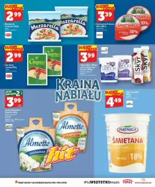 Topaz gazetka tydzień 40 Strona 15: Serek twarogowy śmietankowy Almette €3,99, Śmietana Piątnica 18% €4,29