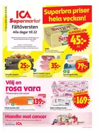 ICA Supermarket reklamblad vecka 40 Sida 1: Ica baby tvätt servetter €169,00, Ica gott liv kycklingbröstfilé €79,00