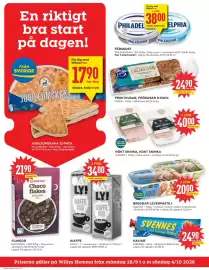 Willys Hemma reklamblad vecka 40 Sida 2: FLINGOR €21,90, BREDBAR LEVERPASTEJ €20,00