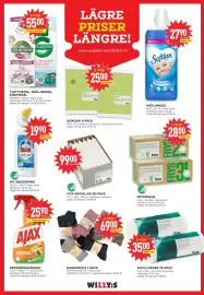 Willys reklamblad vecka 40 Sida 10: TVÄTTMEDEL, SKÖLJMEDEL, DISKMEDEL €55,00, WC RENGÖRING €19,90