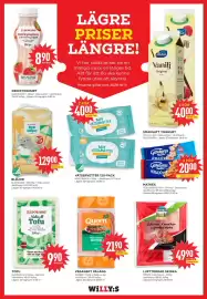 Willys reklamblad vecka 40 Sida 9: BLÖJOR €129,00, SMAKSATT YOGHURT €40,00