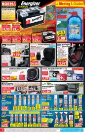 Norma Prospekt woche 41 Seite 4: Osann Auto-Kindersitz Musca €59,99, Beheizbare Sitzauflage €12,99