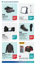 Pontmeyer folder Pagina 10: Artelli veiligheidsschoenen sneaker hoog €59,95, Scangrip bouwlamp €149,00