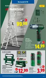Volantino Lidl settimana 40 Pagina 35: Parkside Borraccia €3,99, Parkside scala pieghevole multifunzione €99,00