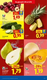 Volantino Lidl settimana 40 Pagina 5: Cetrioli lunghi €0,95, Pere dell'Emilia Romagna IGP €1,79