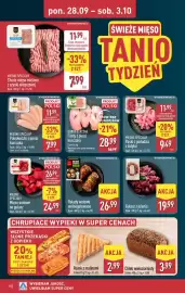 ALDI gazetka tydzień 40 Strona 10: DOBRY KURCZAK Filety z piersi kurczaka €28,99, Rolady wołowe wolnogotowane €26,99