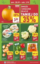 ALDI gazetka tydzień 40 Strona 4: Dynia €3,99, Kalafior €6,49