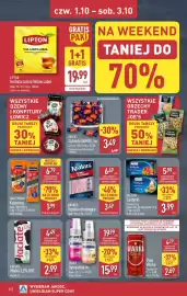 ALDI gazetka tydzień 40 Strona 46: Helcom Sardynki €3,99, Szyinka od szwagra €3,49