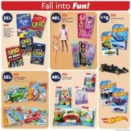 Family Dollar weekly ad week 40 Page 7: Uno or Phase 10 Card Games €7,50, Fisher-Price Toys €4,20