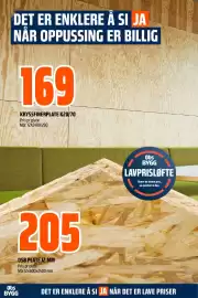 Obs Bygg kundeavis Side 7: KRYSSFINERPLATE K20/70 €169,00, OSB PLATE 12 MM €205,00