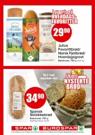 Spar kundeavis uke 40 Side 10: Spansk Solsikkebrød €34,90, Julius Favorittbrød/ Norsk Fjellbrød/ Hverdagsgrovt €29,90