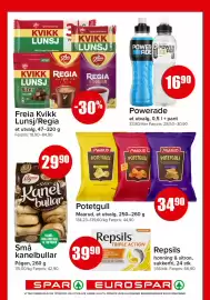 Spar kundeavis uke 40 Side 13: Potetgull €34,90, Freia Kvikk Lunsj/Regia €18,90