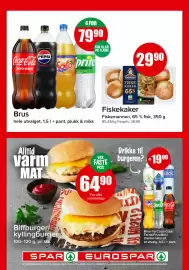 Spar kundeavis uke 40 Side 9: Biffburger/ kyllingburger €64,90, Brus fra Coca-Cola/ Farris/Frus/Bris/ Imsdal naturell €19,90