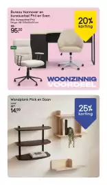 Leen Bakker folder week 40 Pagina 11: Wandplank Mick en Daan €14,99, Bureau Hannover en bureaustoel Phil en Sven €95,20